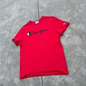 Vintage Red Champion Large Logo Tee